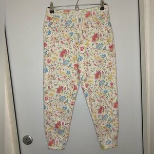 CYNTHIA ROWLEY EVERLY FLORAL SWEATPANTS - WHTFL XS